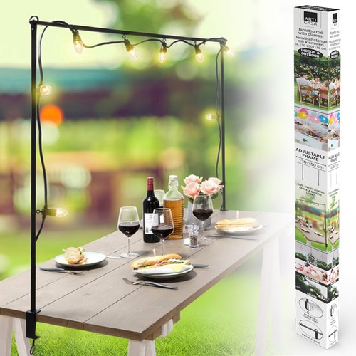 Black metal over table - over,