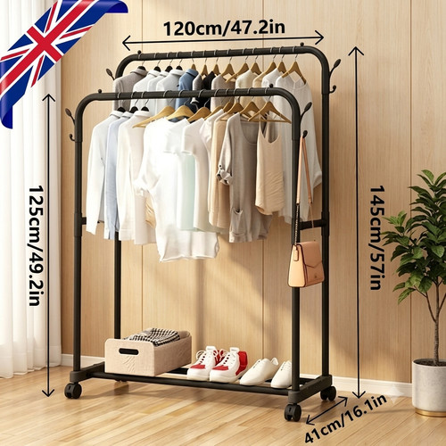 Movable metal clothes rail - movable,