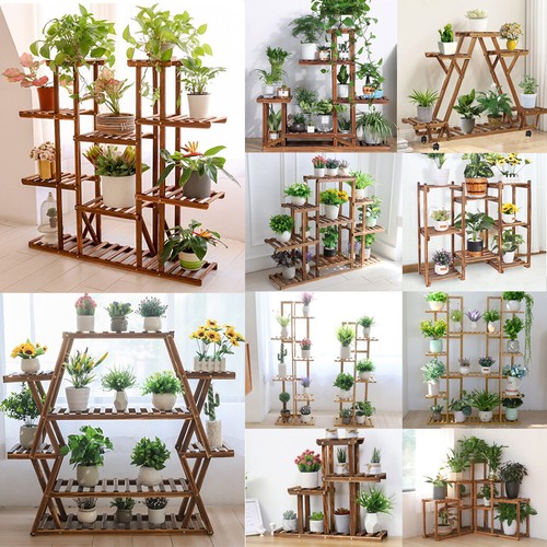 Various wood plant stand - various,