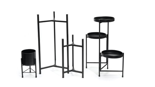 Dipamkar black plant stand - black,
