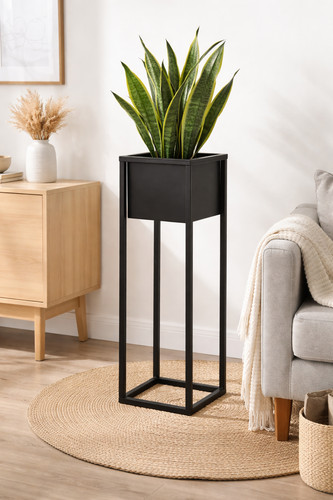 60cm black metal - 60cm, pot