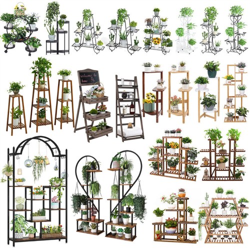 Metal wooden plant - wooden, stand