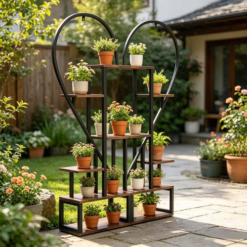 Tiered metal plant stand - tiered,